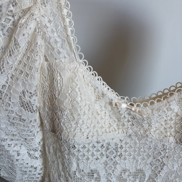 $289 NWT For Love & Lemons Doily Lace Mini Dress in Cream Sz Small S - Picture 12 of 16